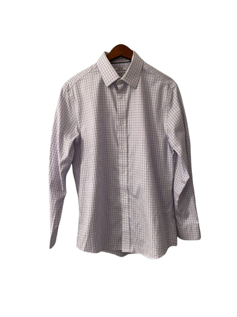 Jos A. Bank 1905 Non-Iron Slim Fit Grid Button Up Shirt Mens 15.5 Classic Work